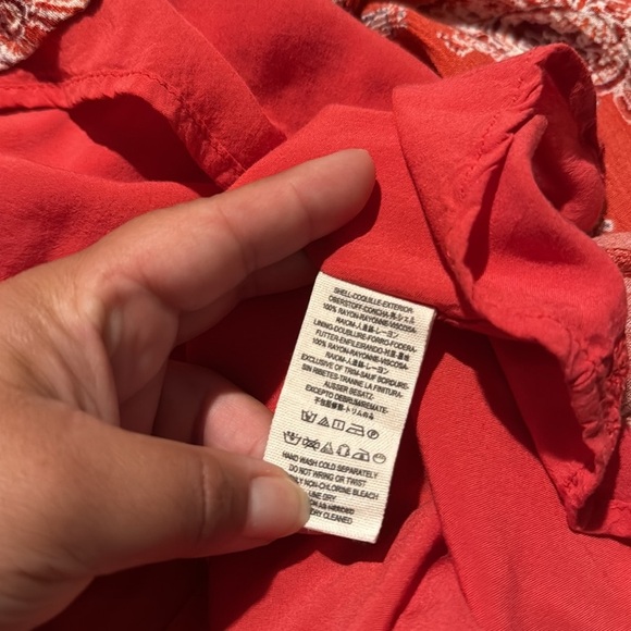 Free People Lucky Loosey Dress-Blood Orange Combo - Picture 11 of 11